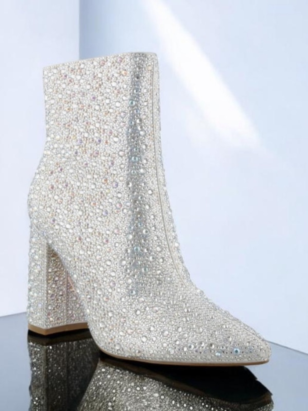 DE BLOSSOM Melani  Crystal Embellished Ankle Boots ~ New In Box